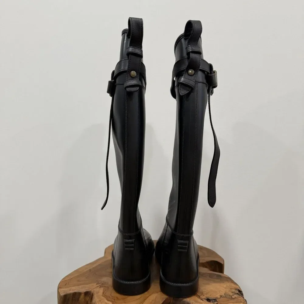 Burberry Rubber Knee-High Rain Boots Women's Size EU 39 US 9 - Picture 8 of 16
